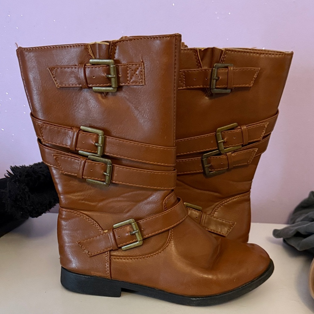 Brown Buckle Boots